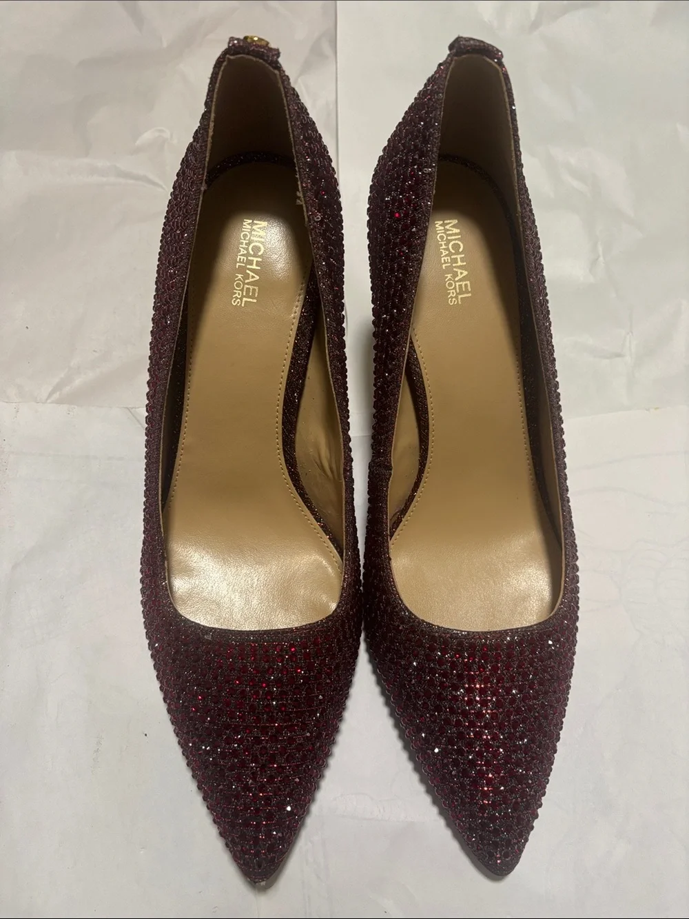 Michael Kors Garnet Crystal Pointed-Toe Pumps